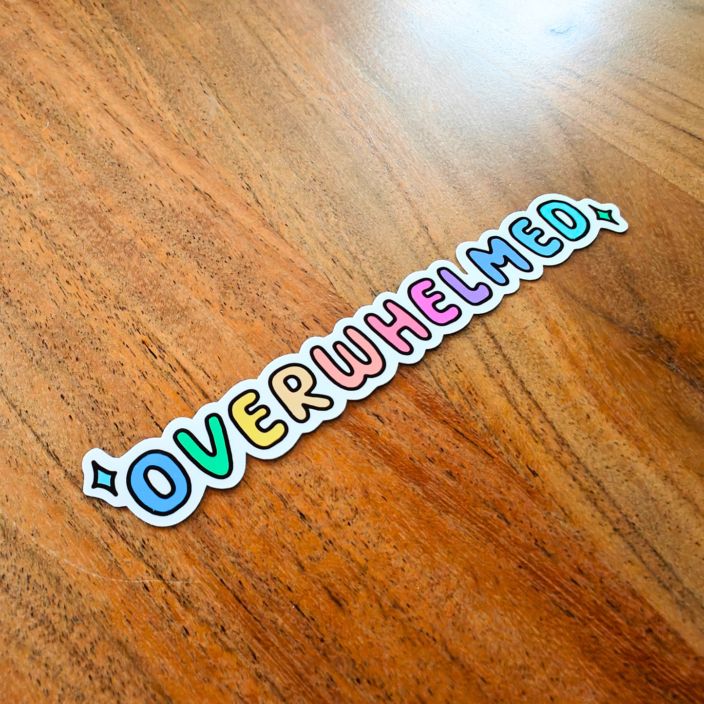 "Overwhelmed" Vinyl Sticker for ADHD Awareness | Waterproof Laptop & Journal Sticker