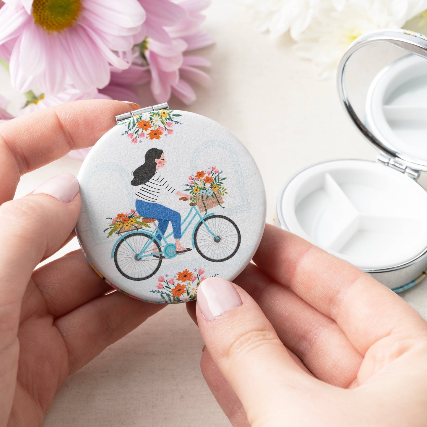 The Flower Basket Pill Box Organiser and Mirror