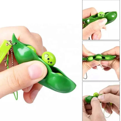 Edamame Bean Stress Relief Fidget Keychain