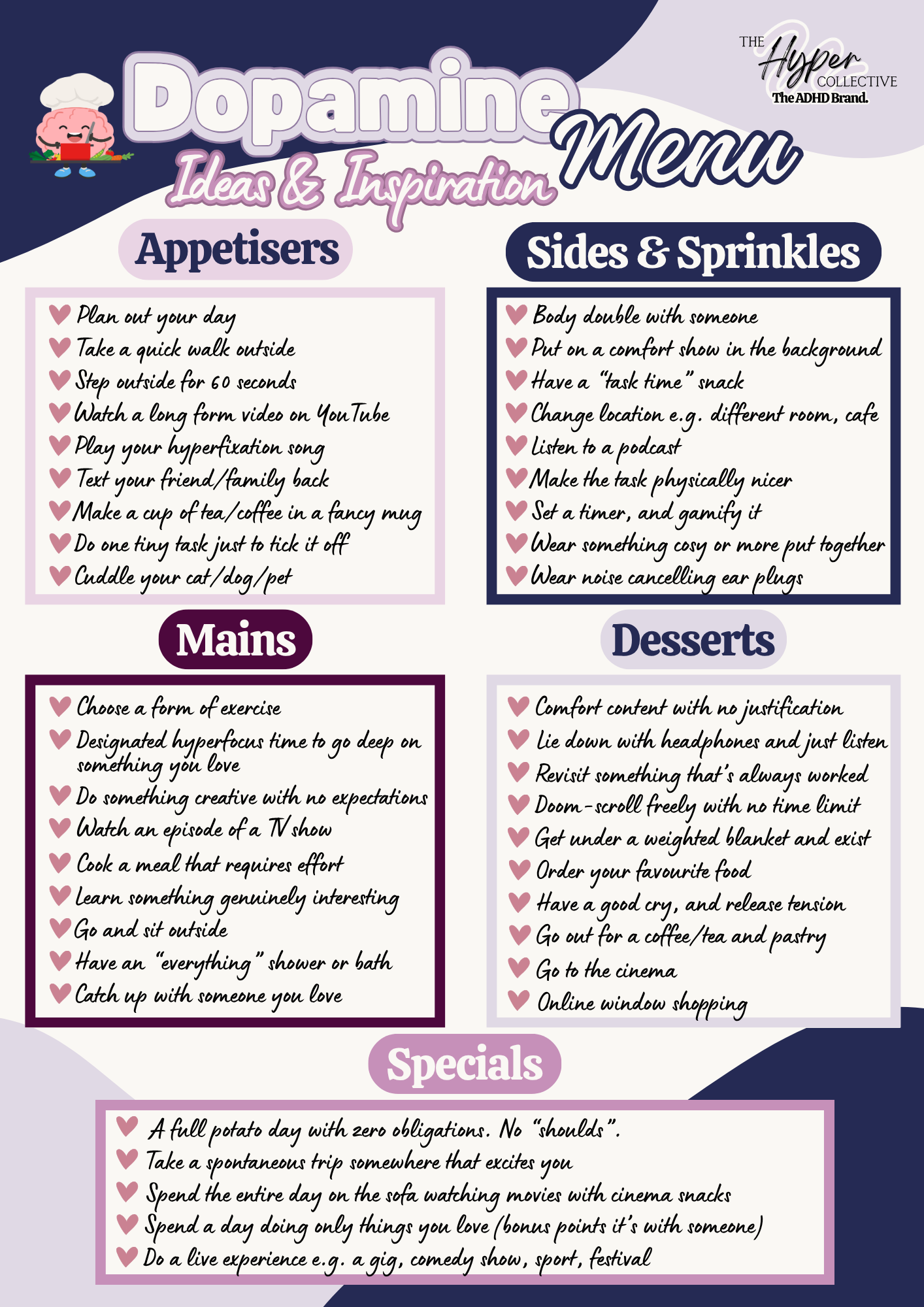 FREE Dopamine Menu Template for ADHD