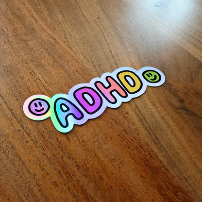 Holographic ADHD Vinyl Sticker