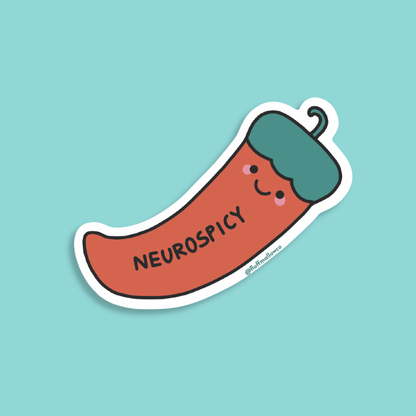 Neurospicy Cute Pepper Vinyl Sticker