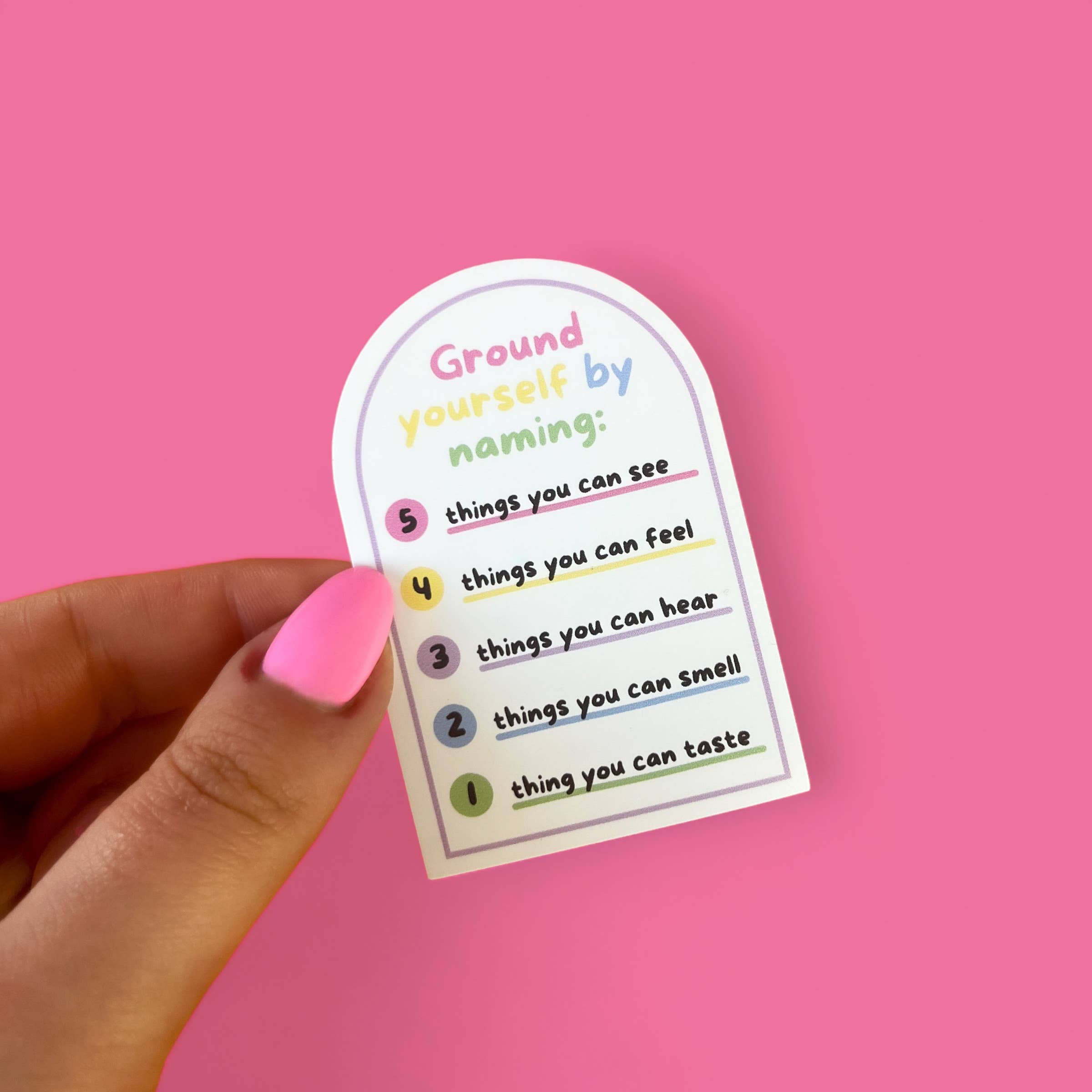 54321 Grounding Technique Anxiety Sticker | The Hyper Collective