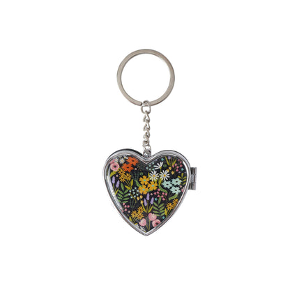 "The Flower Market" Heart ADHD Medication Pill Box Keyring