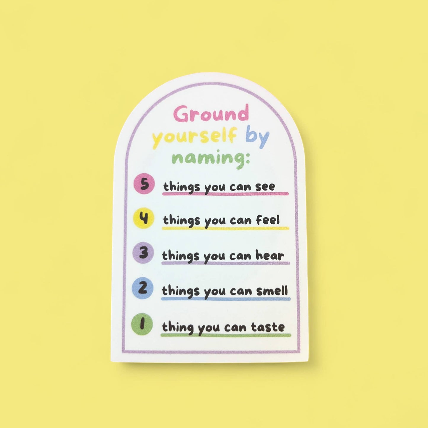 54321 Grounding Anxiety Sticker