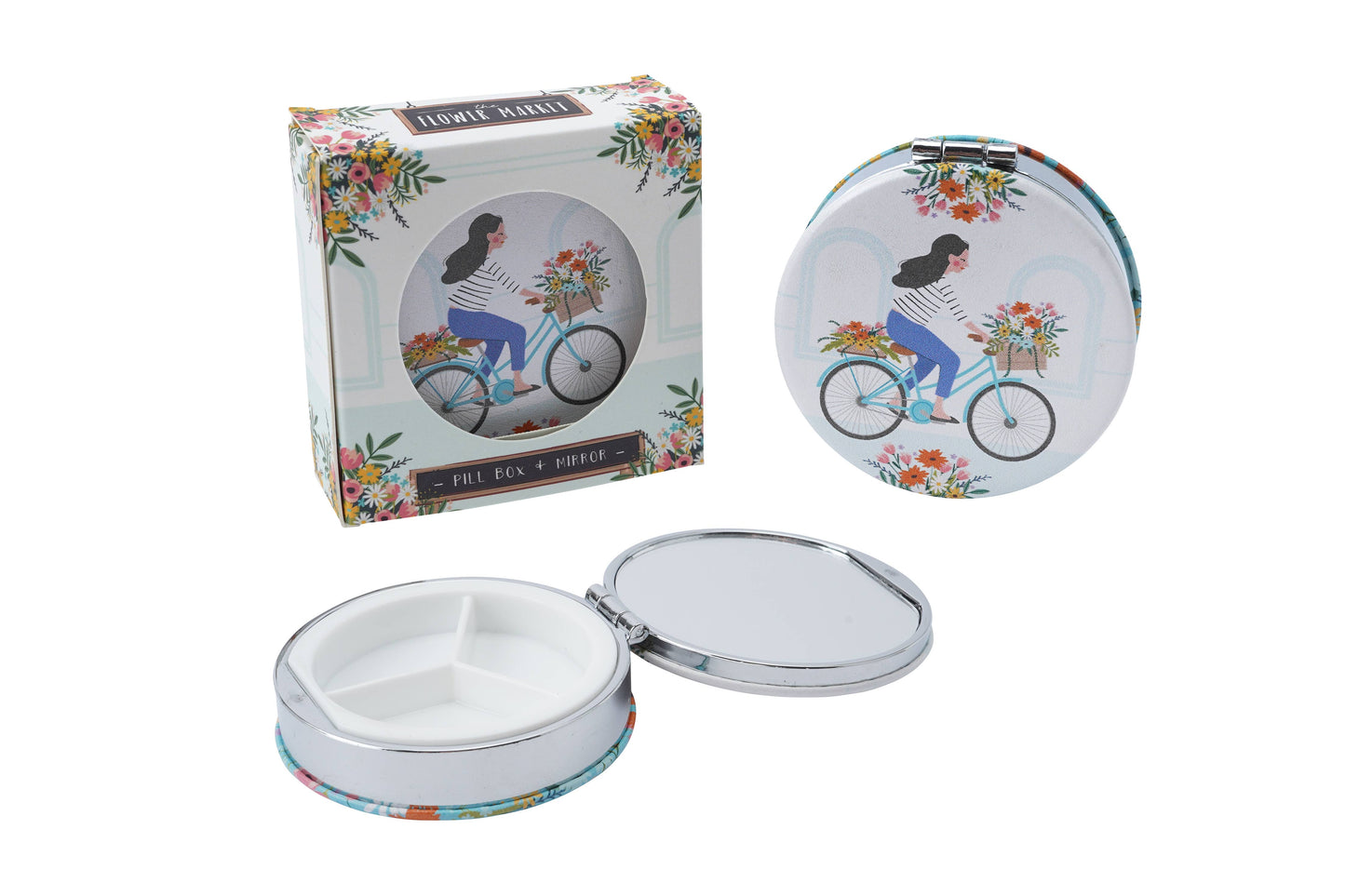 The Flower Basket Pill Box Organiser and Mirror