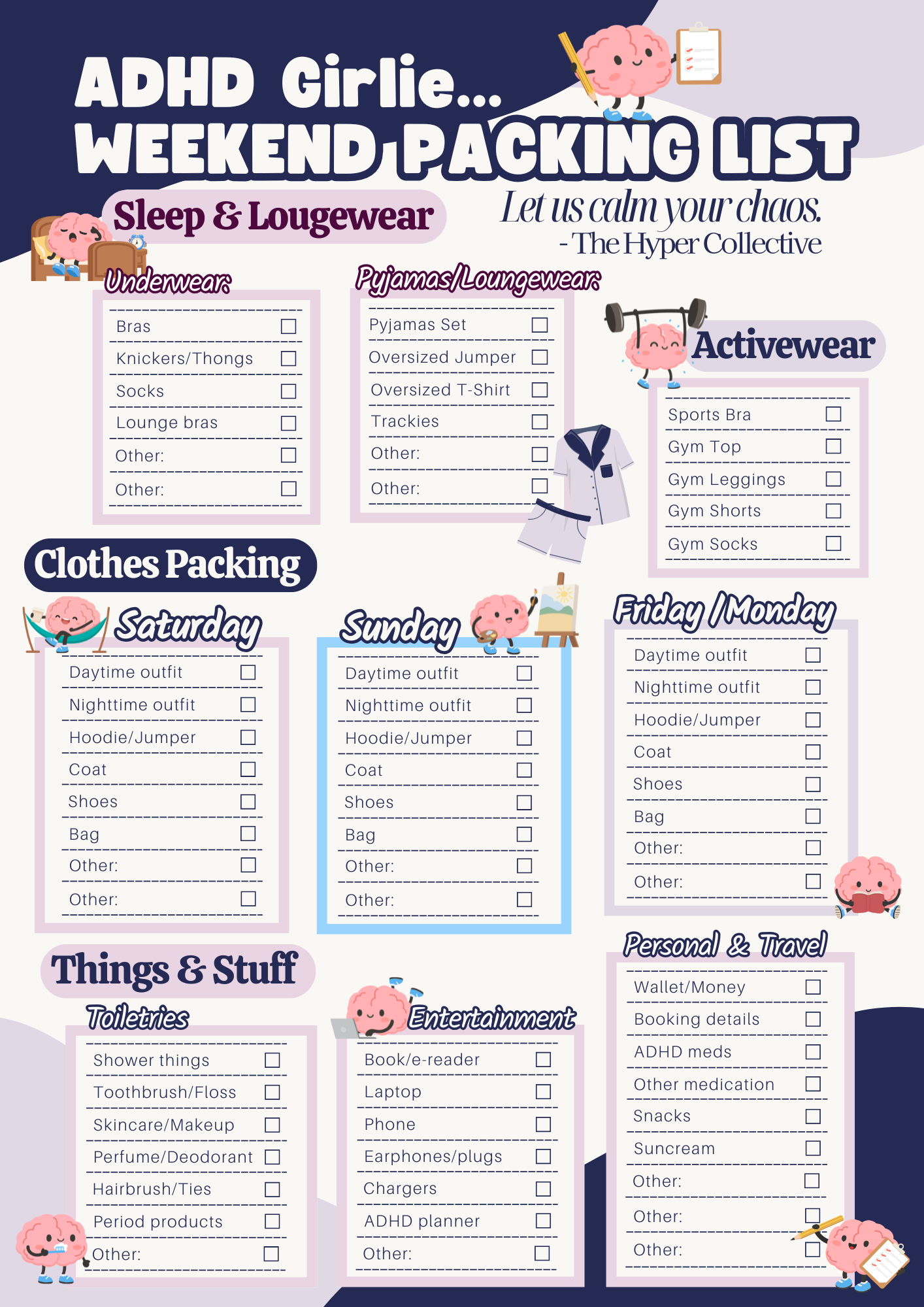 FREE ADHD Weekend Packing Checklist PDF