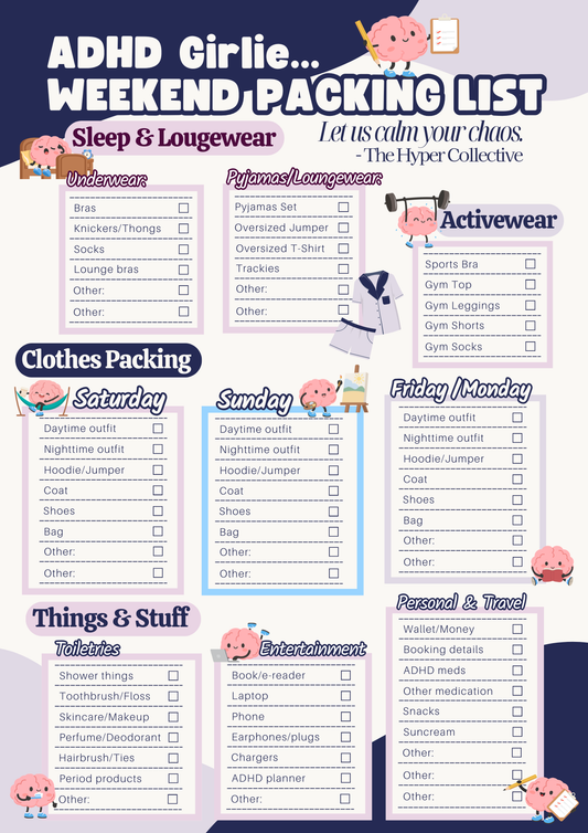 FREE ADHD Weekend Packing Checklist PDF