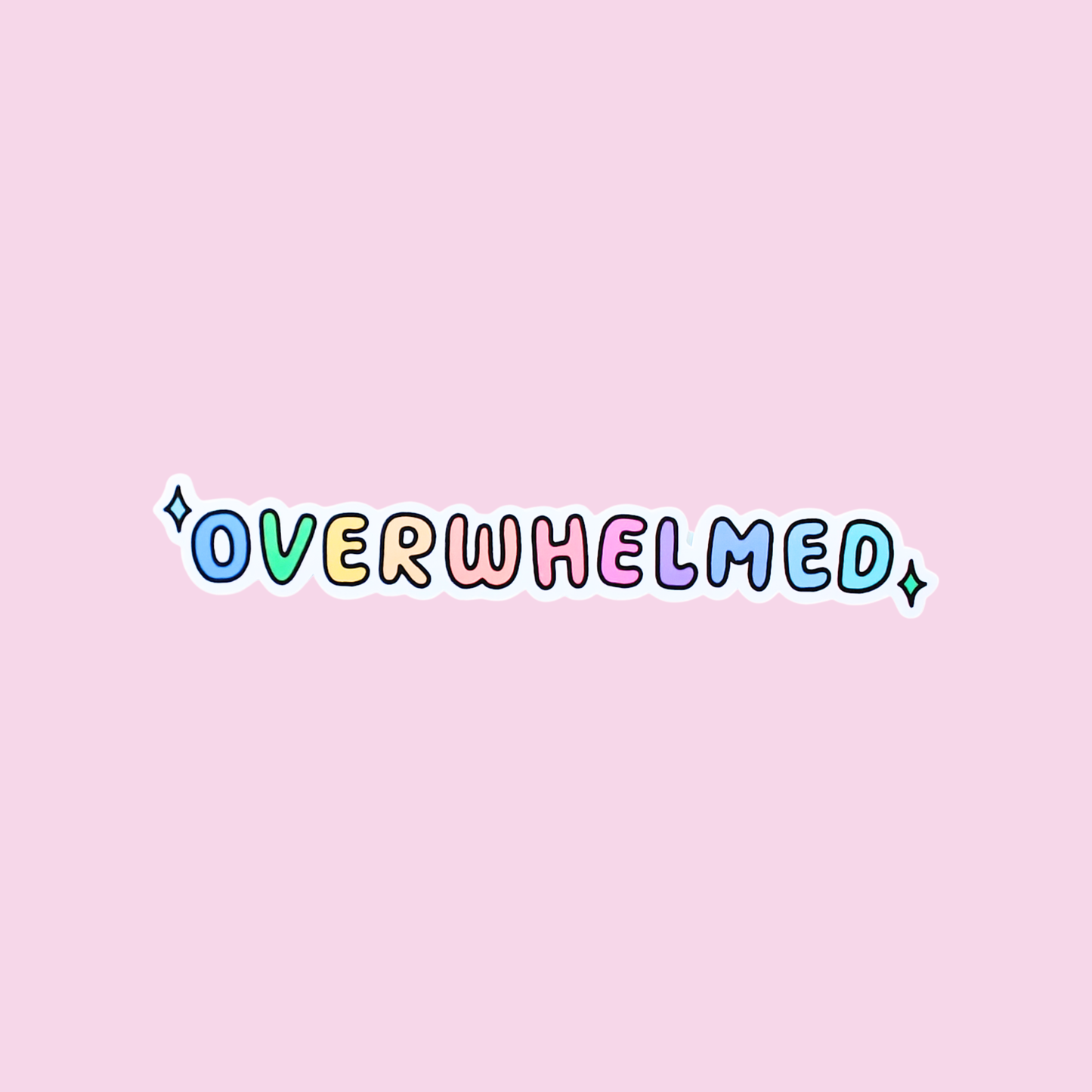 "Overwhelmed" Vinyl Sticker for ADHD Awareness | Waterproof Laptop & Journal Sticker