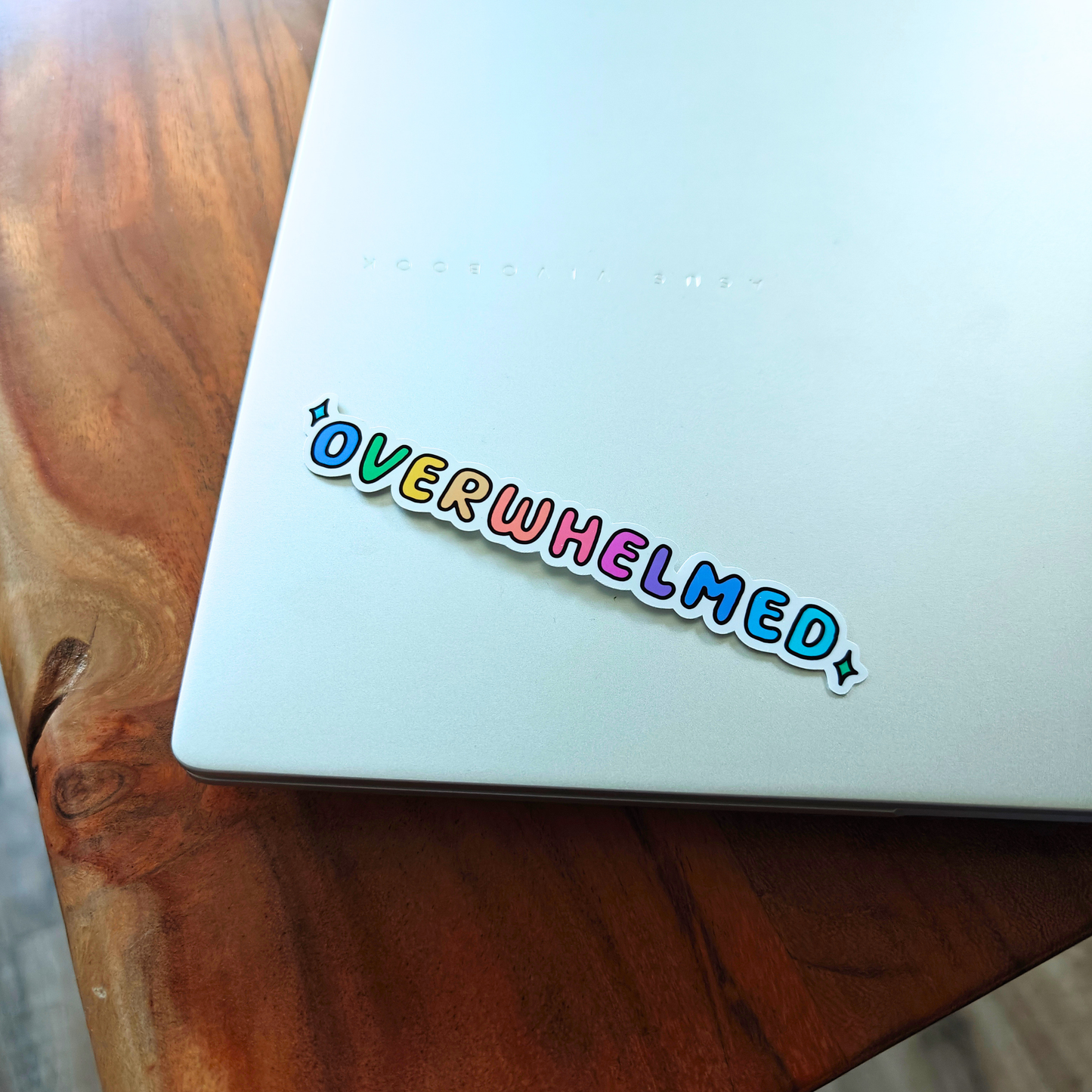 "Overwhelmed" Vinyl Sticker for ADHD Awareness | Waterproof Laptop & Journal Sticker
