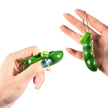 Edamame Bean Stress Relief Fidget Keychain