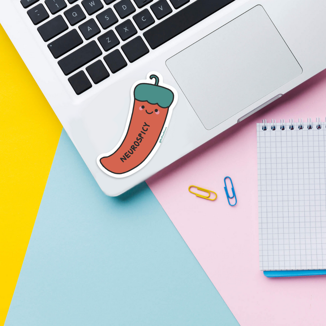 Neurospicy Cute Pepper Vinyl Sticker