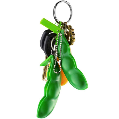 Edamame Bean Stress Relief Fidget Keychain